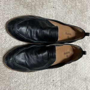 Susina black almond toe loafers